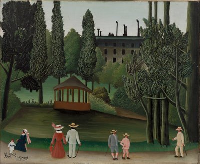 Vista del Parque Montsouris, el Kiosco de Henri Rousseau