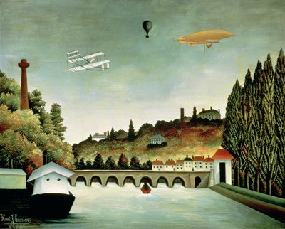 Vista del puente en Sèvres y las colinas en Clamart, St. Cloud y Bellevue de Henri Rousseau