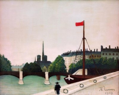 Vista de la isla Saint-Louis desde el muelle Henri IV de Henri Rousseau