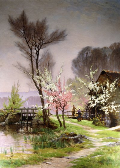 En el molino de agua, primavera de Henri Saintain