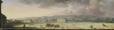 Vista de un palacio en un paisaje de colinas de Henri Sallembier