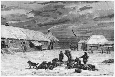 Comercio de Pieles en Alaska, Fuerte Saint-Michel, 1867 de Henri Theophile Hildibrand