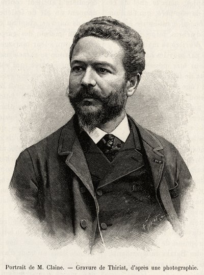 Retrato de Jules Claine (1856-1939), explorador y diplomático, autor de la historia. Grabado de Thiriat para ilustrar la historia 