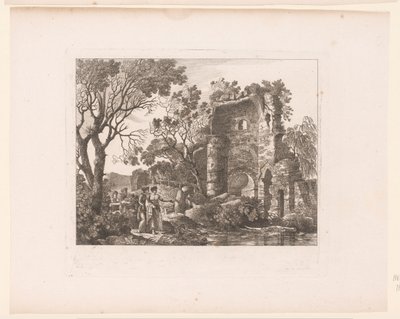 Acompañante en un paisaje con ruinas de Henri Thomann