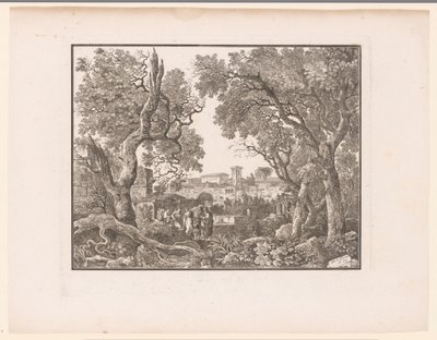 Paisaje con una ciudad de fondo de Henri Thomann