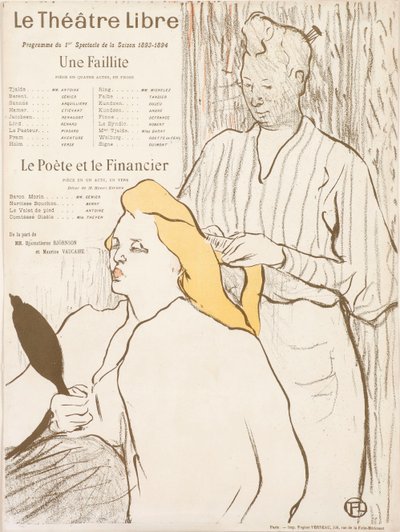 Le Coiffeur - Programa de Théâtre Libre, 1893 de Henri Toulouse Lautrec de