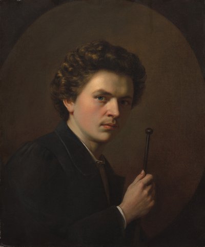 Autorretrato con un mazo, c. 1863 de Henri Victor Regnault