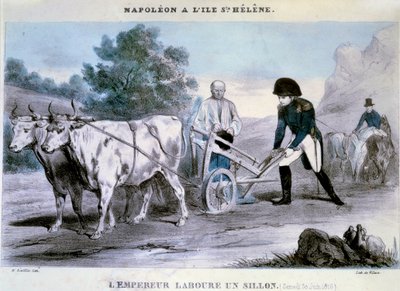 Napoleón I (1769-1821) en Santa Elena: el emperador ara un surco (30/06/1816) de Henri Villain