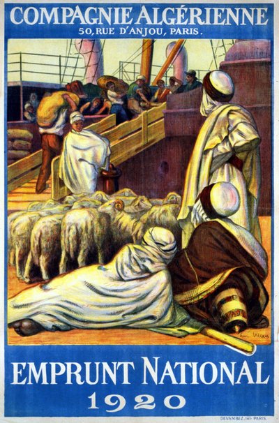 Cartel de la Compañía Argelina "Préstamo Nacional" de Henri Villain