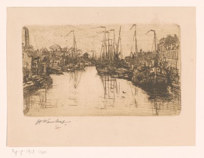 Canal de la ciudad de Henri Wouters (signed by artist)