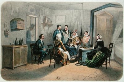 Una Lectura con el Conserje, 2ª mitad del siglo XIX de Henri de (after) Montaut