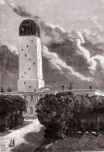 Observatorio de Cambridge, "De la Tierra a la Luna" de Julio Verne de Henri de (after) Montaut