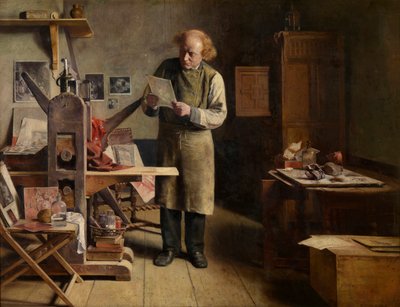 El impresor de planchas (óleo sobre lienzo) de Henri de Braekeleer