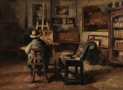 El estudio de Ferdinand De Braekeleer I, padre del pintor de Henri de Braekeleer