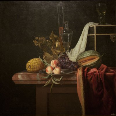 Naturaleza muerta con vaso y frutas, ca 1675 de Henri de Fromantiou