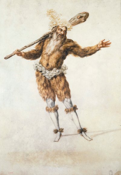 Traje de baile de un hombre salvaje, c.1654 (gouache) de Henri de Gissey