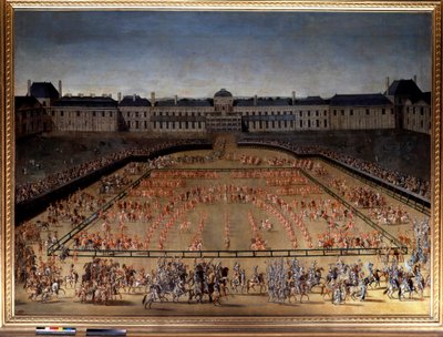 El Gran Carrusel regalado por Luis XIV en la Corte de las Tullerías de París, para celebrar el nacimiento del Delfín (1/11/1661), el 5 de junio de Henri de Gissey