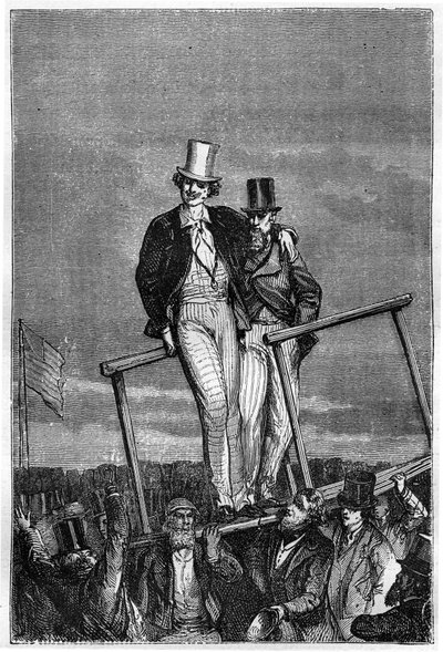Ilustración del libro “De la Tierra a la Luna” de Jules Verne, edición Hetzel - Los viajes extraordinarios de Henri de Montaut