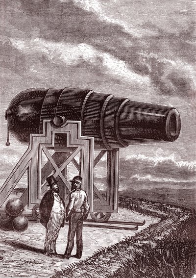 El cañón gigante Columbiad Rodmar de Henri de Montaut