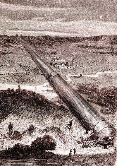 El cañón espacial gigante de J. T. Maston, "De la Tierra a la Luna" de Julio Verne de Henri de Montaut