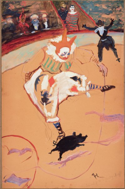 En el Circo Fernando: Medrano con un cerdito de Henri de Toulouse-Lautrec