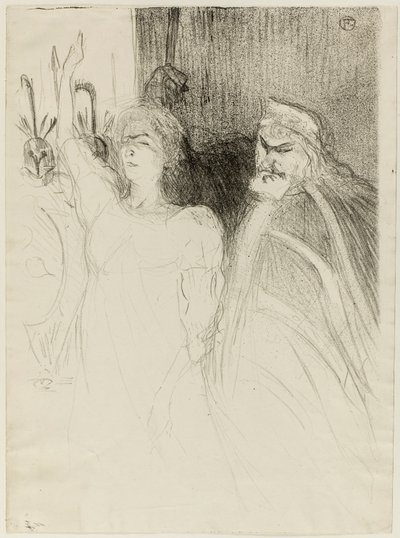 Bartet y Mounet-Sully, en Antígona de Henri de Toulouse-Lautrec