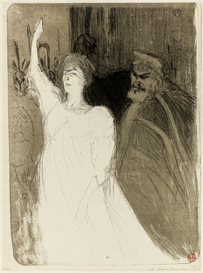Bartet y Mounet-Sully, en Antígona de Henri de Toulouse-Lautrec