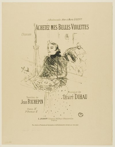 Compra mis Bonitas Violetas, de Mélodies de Désiré Dihau de Henri de Toulouse-Lautrec