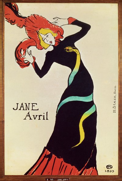 Bailarina Jane Avril. Cartel de Henri de Toulouse-Lautrec