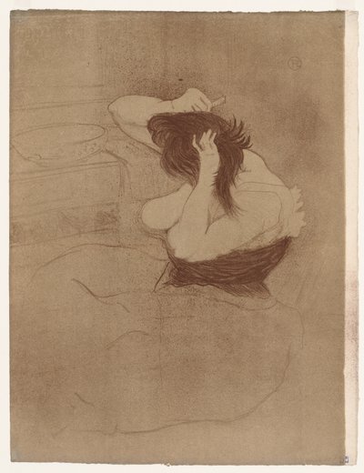 Elles: Mujer Peinando su Cabello de Henri de Toulouse-Lautrec