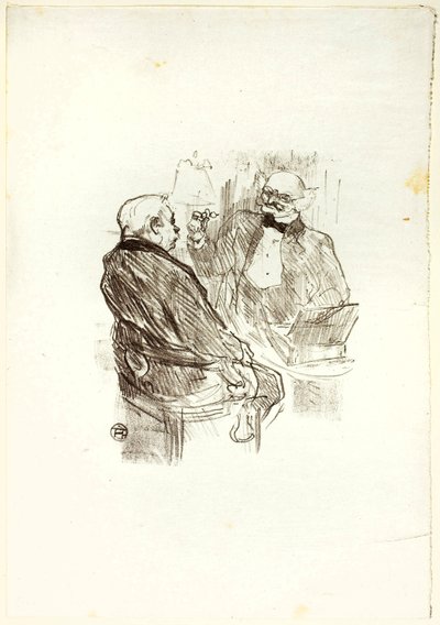 Georges Clemenceau y el optometrista, Mayer, de Au Pied du Sinaï de Henri de Toulouse-Lautrec