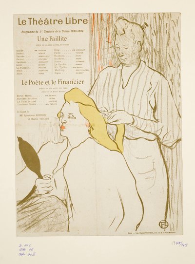 Peluquería, programa del Théâtre Libre de Henri de Toulouse-Lautrec