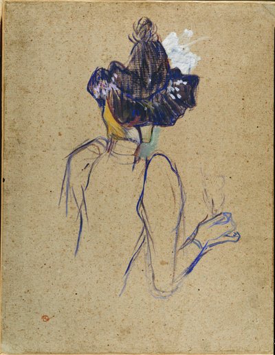 Jane Avril, de espaldas de Henri de Toulouse-Lautrec