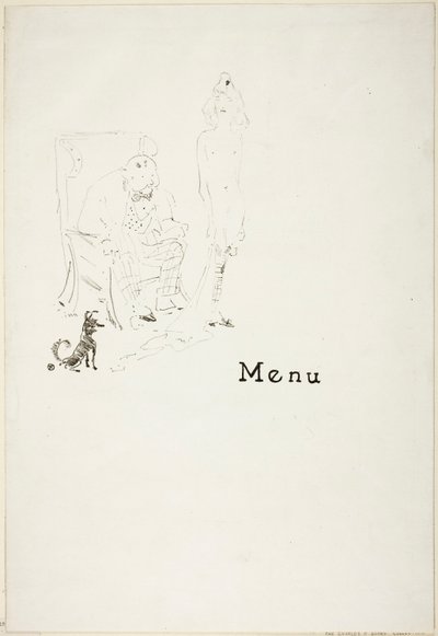La niña desnuda: Menú de Henri de Toulouse-Lautrec