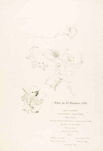 El cocodrilo, Menú de Henri de Toulouse-Lautrec