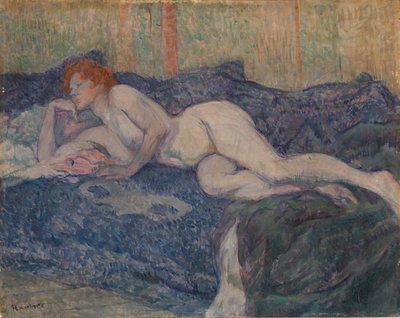 Desnuda acostada en un sofá de Henri de Toulouse-Lautrec
