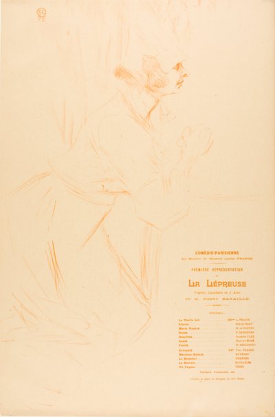 Programa para La Leprosa de Henri de Toulouse-Lautrec