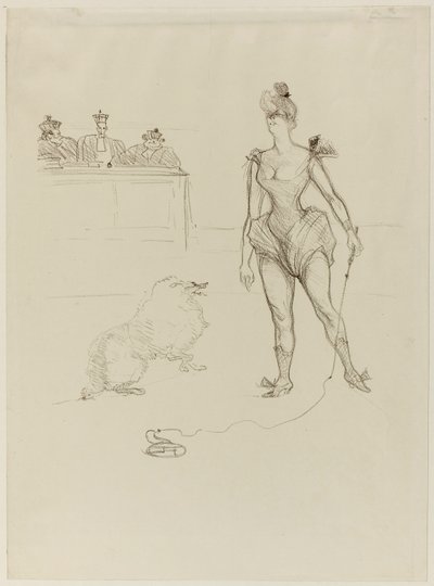 El domador de animales ante el tribunal de Henri de Toulouse-Lautrec