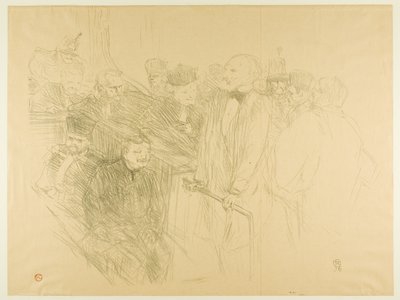 El juicio de Arton, Ribot dando testimonio (segunda placa) de Henri de Toulouse-Lautrec