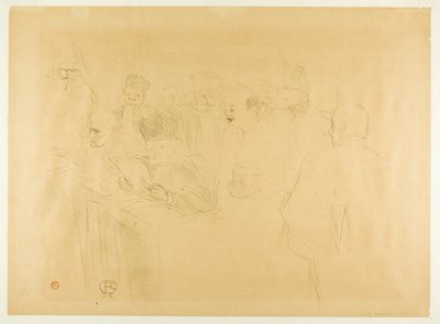 El juicio de Lebaudy, Mademoiselle Marsy dando testimonio de Henri de Toulouse-Lautrec