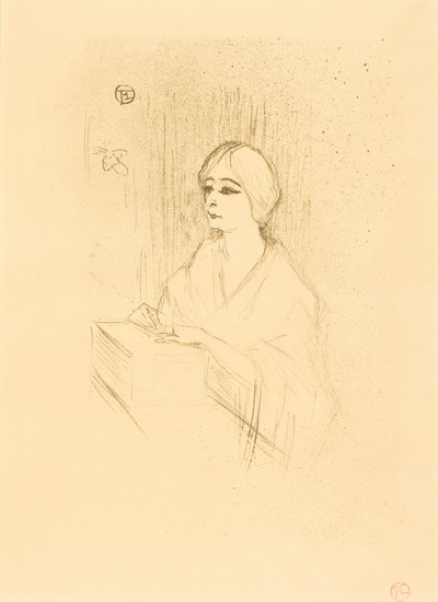 Yahne in His Box (Yahne en su camerino) de Henri de Toulouse-Lautrec