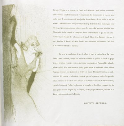 Yvette Guilbert - Serie francesa: No. 16 de Henri de Toulouse-Lautrec