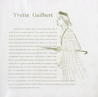 Yvette Guilbert - Serie francesa: No. 1 de Henri de Toulouse-Lautrec