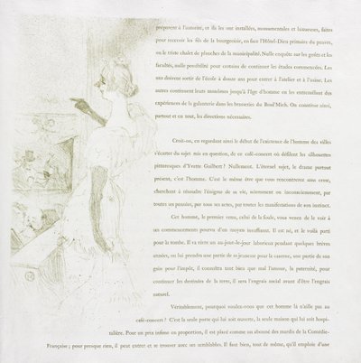 Yvette Guilbert - Serie francesa: No. 6 de Henri de Toulouse-Lautrec