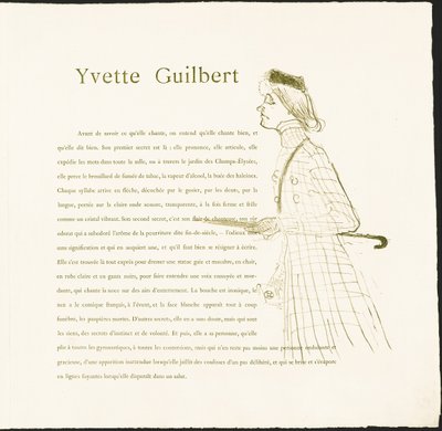 Yvette Guilbert de Henri de Toulouse-Lautrec