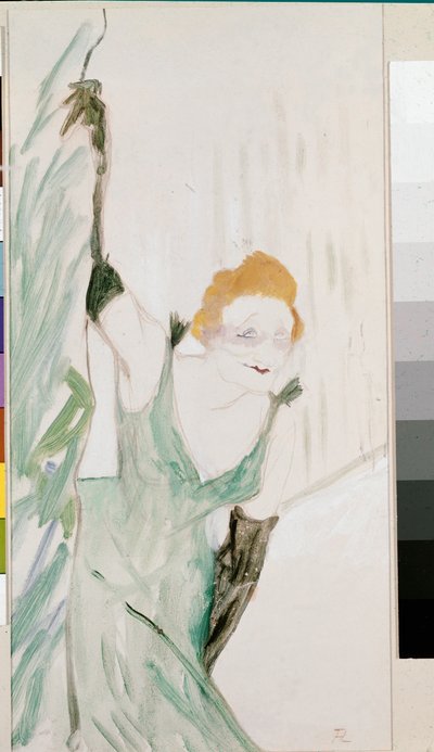 Yvette Guilbert saludando al público de Henri de Toulouse Lautrec