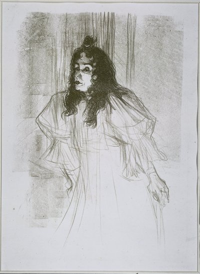Retrato de May Belfort (May Egan) con dos figuras y un piano Miss May Belfort (título original) de Henri de Toulouse Lautrec (signed by artist)