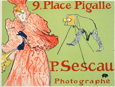 9, Place Pigalle, P. Sescau Fotógrafo Póster, 1894 de Henri de Toulouse Lautrec