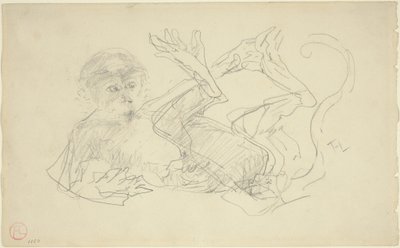 Un mono jugando de espaldas, 1880 de Henri de Toulouse Lautrec