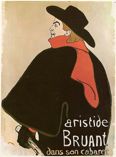Aristide Bruant en su cabaret, cartel, 1893 de Henri de Toulouse Lautrec